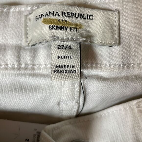 BANANA REPUBLIC Mid-Rise Skinny Jean, White, Size 27/4 Petite - Picture 10 of 11